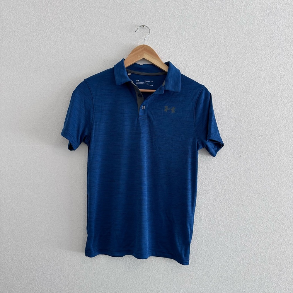 Under‎ Armour Bundle Polo Shirts Boys YXL Blue Heatgear Performance